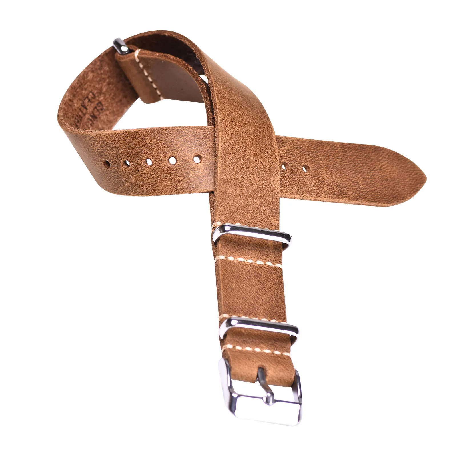 BEAFIRY Nato Watch Band 18mm 20mm 22mm Calfskin Leather Strap Watchband for Men Women huawei samsung Black Blue Red tan green