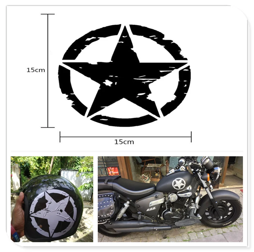 

motocross styling ARMY Star Decals Motorcycle Stickers Vinyl for YAMAHA R6S USA BT1100 Bulldog XJR400 1300 RACER 400R