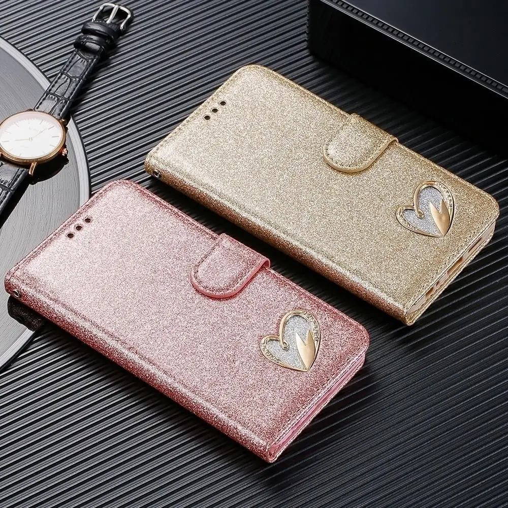 LCHULLE Luxury Glitter Wallet Case For Huawei P30 Pro Nova 4e Women Flip Card Holder Leather Cover Shockproof Protective Shell