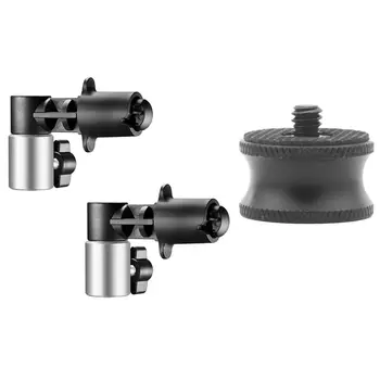 

2 Pieces Background and Reflector Disc Holder Clip with 3/8 to 1/4 Adapter Mini 3/8 Female to 1/4 Male Adapter