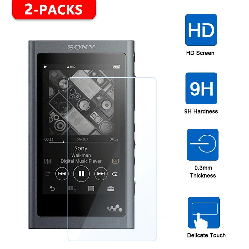 2 шт. протектор экрана из закаленного стекла для Sony Walkman nw a55 a50 NW-A55 NW-A50 mp3-плеер