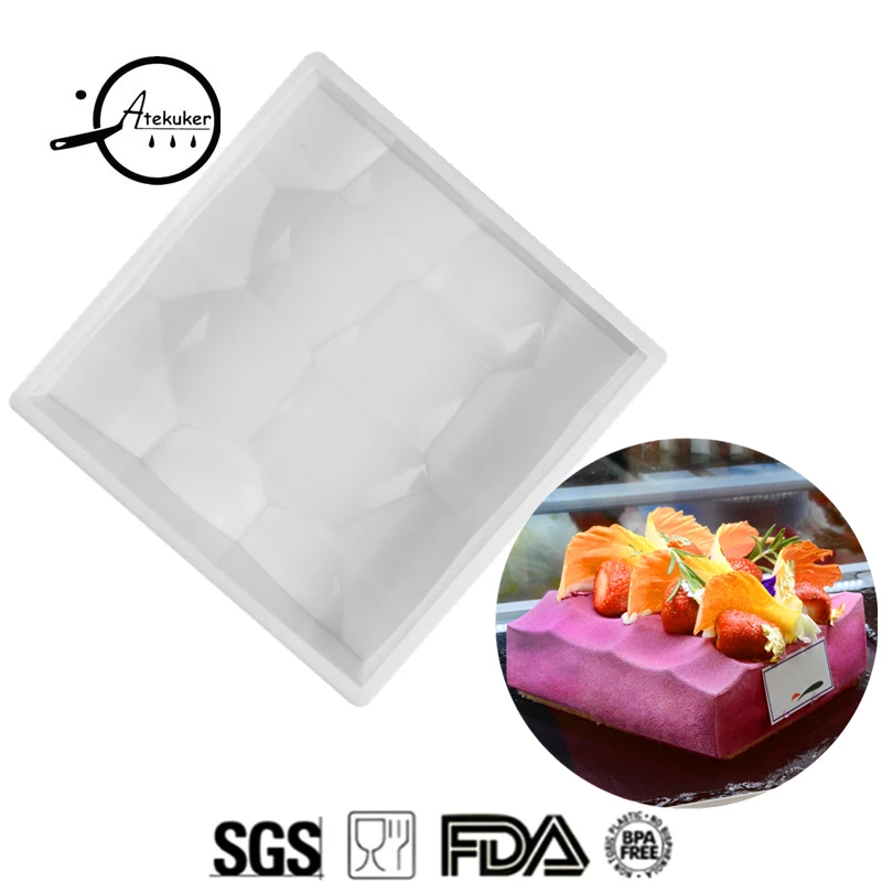 

Atekuker Square Mousse Cake Mold Silicone Forms For Baking Pastry Tools Bakeware Cake Pan