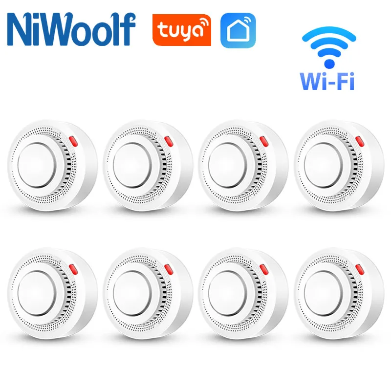 

Смарт-детектор дыма Tuya, WiFi, 80 дБ