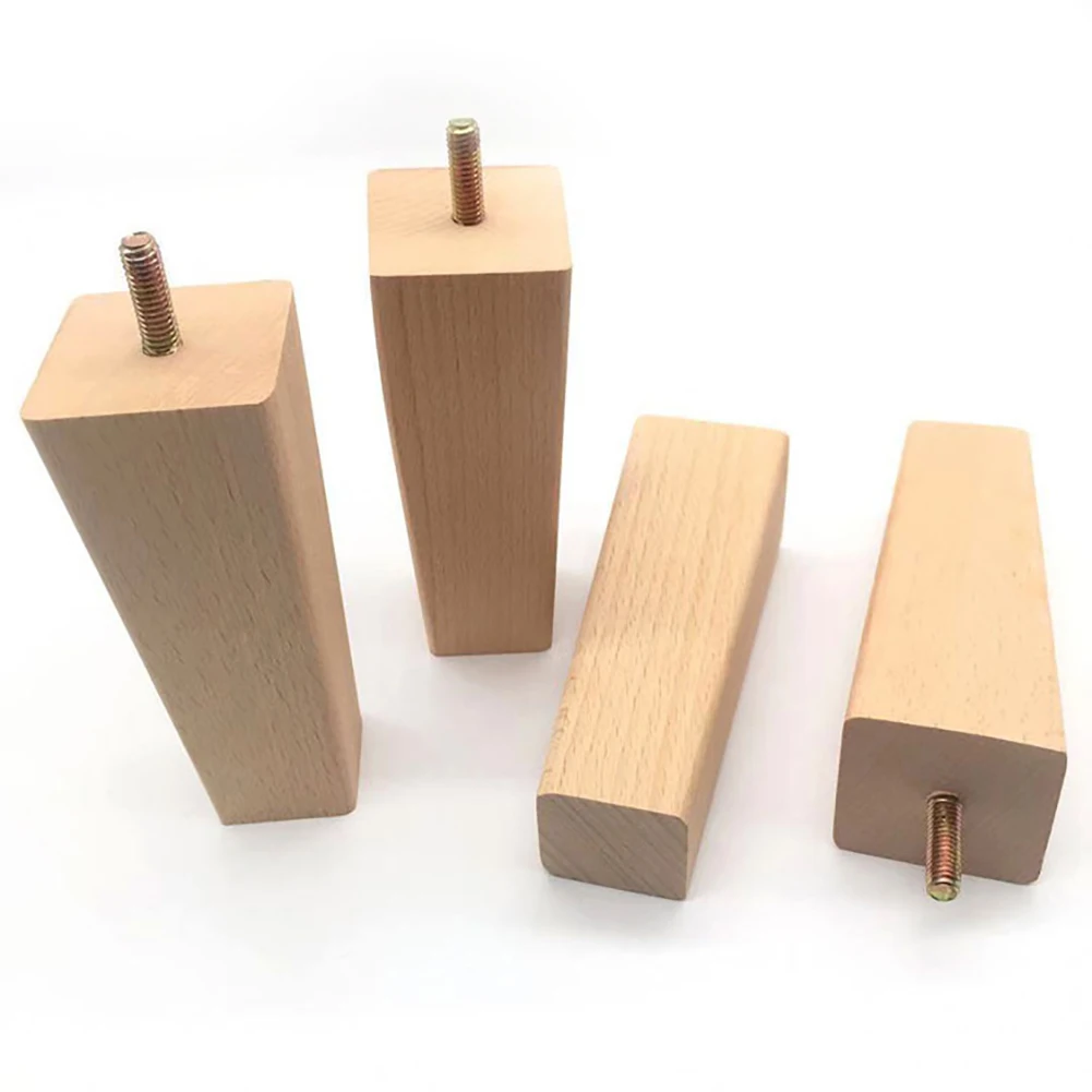 

4Pcs Right Angle Table Feet Home Square Replacement Anti Moisture Tool Reliable Furniture Leg Solid Wooden DIY Parts Universal