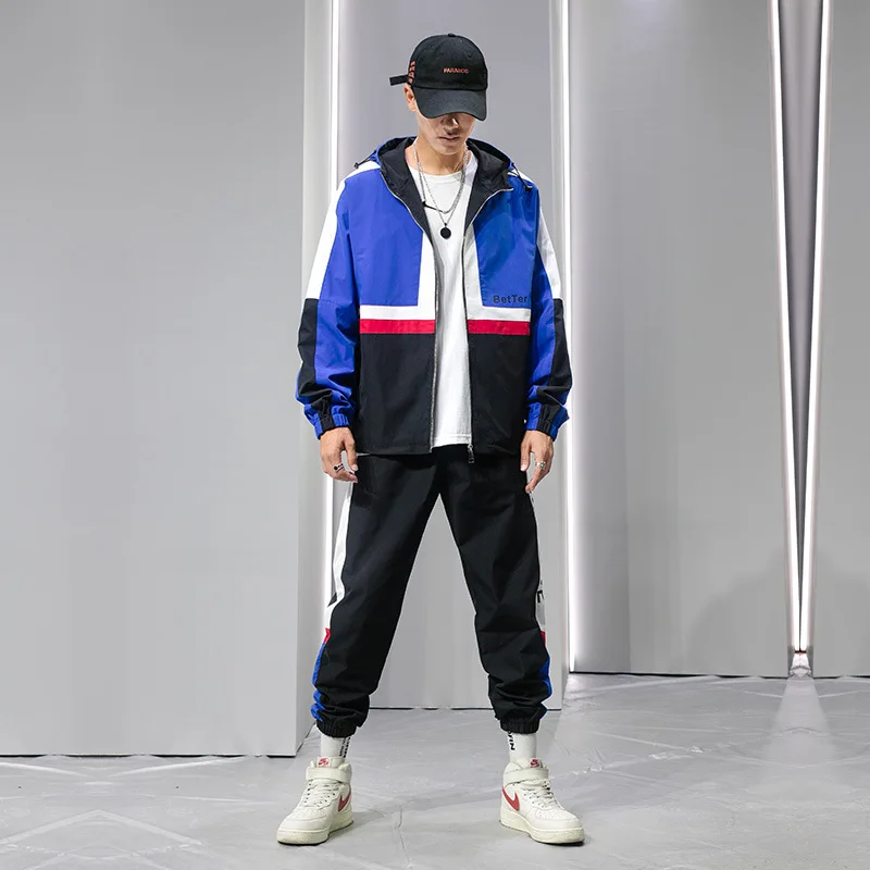 

2019 New Style Men Spring And Autumn Korean-style Trend Coat Jacket Teenager a Set of Collocation Handsome Set Autumn Clothing