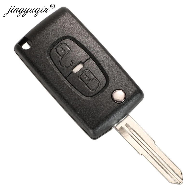 JINGYUQIN FOR PEUGEOT 4007 ET 4008 CITROEN C-CROSSER C4 AIRCROSS 2 BUTTON FLIP REMOTE KEY CASE SHELL FOB MIT-11R BLADE CE1731