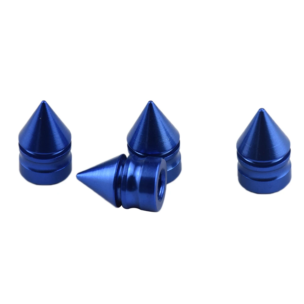 4 pcs Aluminum Car Motorcycle Tire Valve Stem Cap Wheel Spike Cover Cap Orange