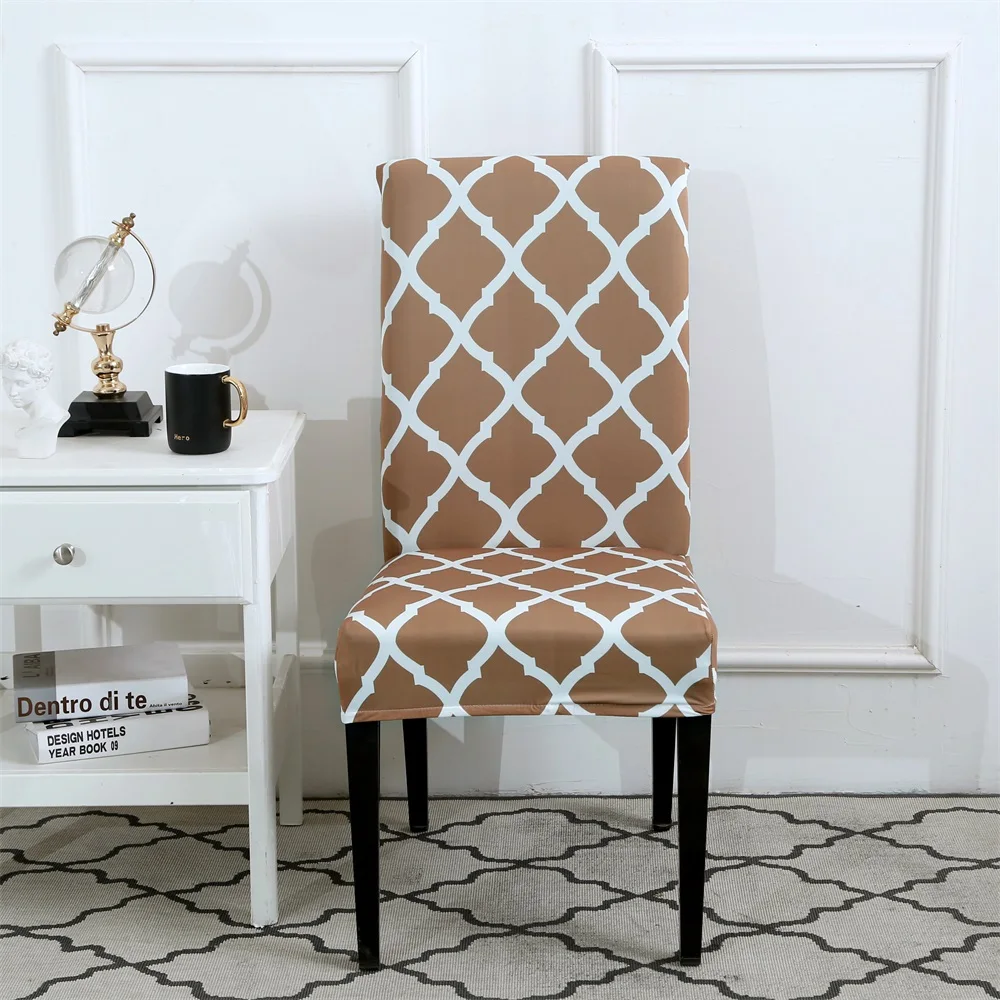 1/2/4PCS Geometric Printed Chair Cover for Dining Room Kitchen Office Printed Chair Covers Spandex Seat Cover Wedding New