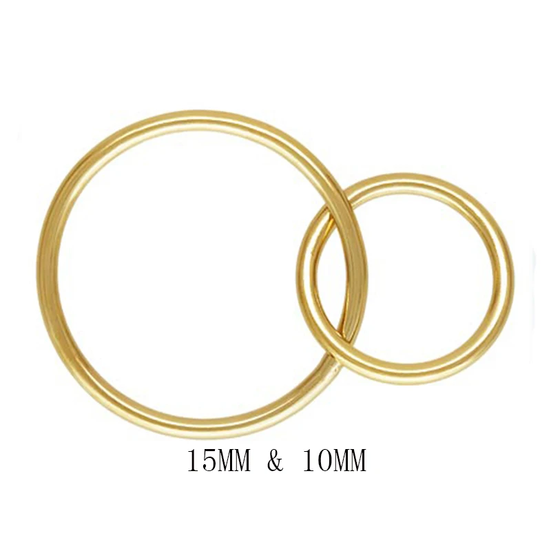 14K Gold Filled Interlocking Rings Charm 10MM/15MM/16MM Gold Pendant For Bracelet Necklace Earring DIY Jewelry Findings