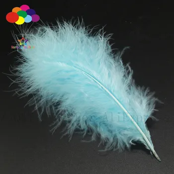

10-15CM (4-6 inches) natural 100PCS turkey hair dyed light sky blue full fleece decoration DIY jewelry show costume feather