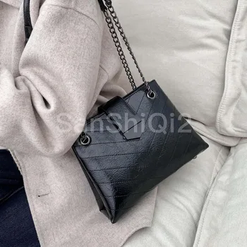 

Solid Color PU Leather Crossbody Bags For Women 2019 Chain Simple Small Shoulder Messenger Bag Luxury Quality Handbags