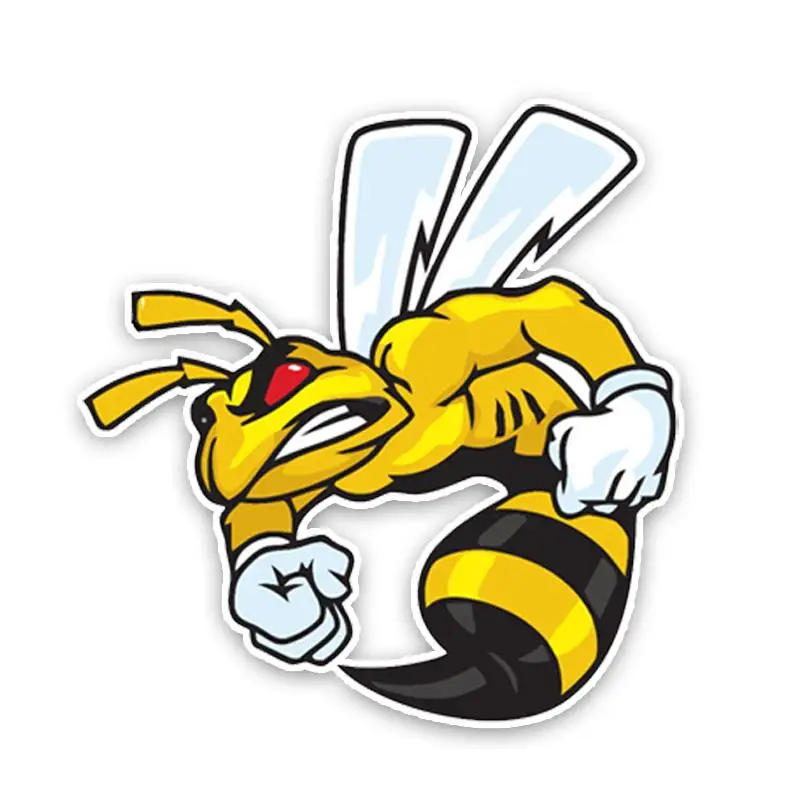 

RuleMyLife 14.2CM14.3CM Lovely Angry Cartoon Hornets Colored PVC Car Sticker Graphic Decoration C1-5155