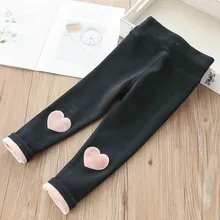 324836-0912 зимние стильные бархатные леггинсы до колена с сердечками, 5 цветов Детская одежда 1,2