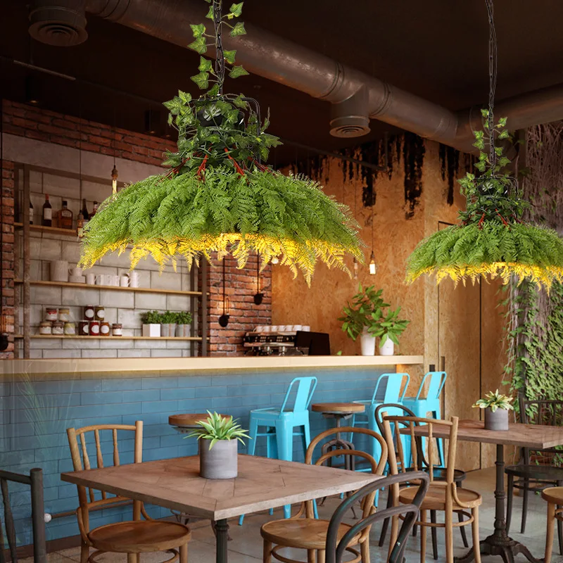 

Pot cover plant chandelier hot pot clothing store wine bottle Music Restaurant walnut green plant led Chandelier