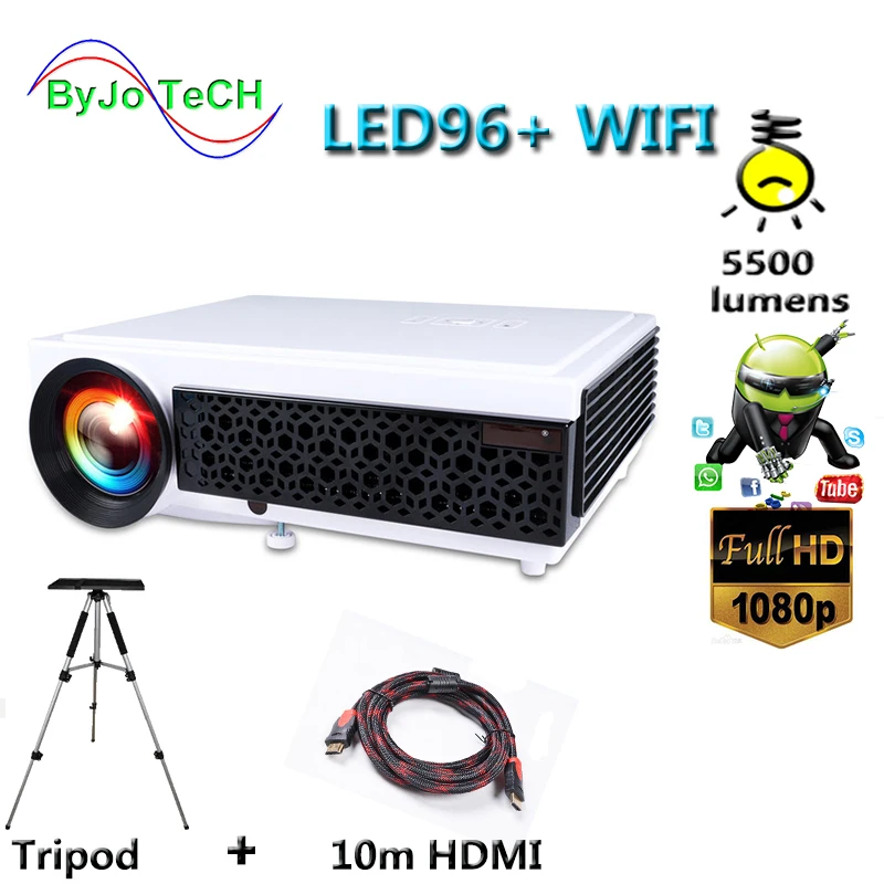 Проектор Poner Saund LED96 + Wi Fi ЖК проектор Android 6 0 Full HD беспроводной многоэкранный