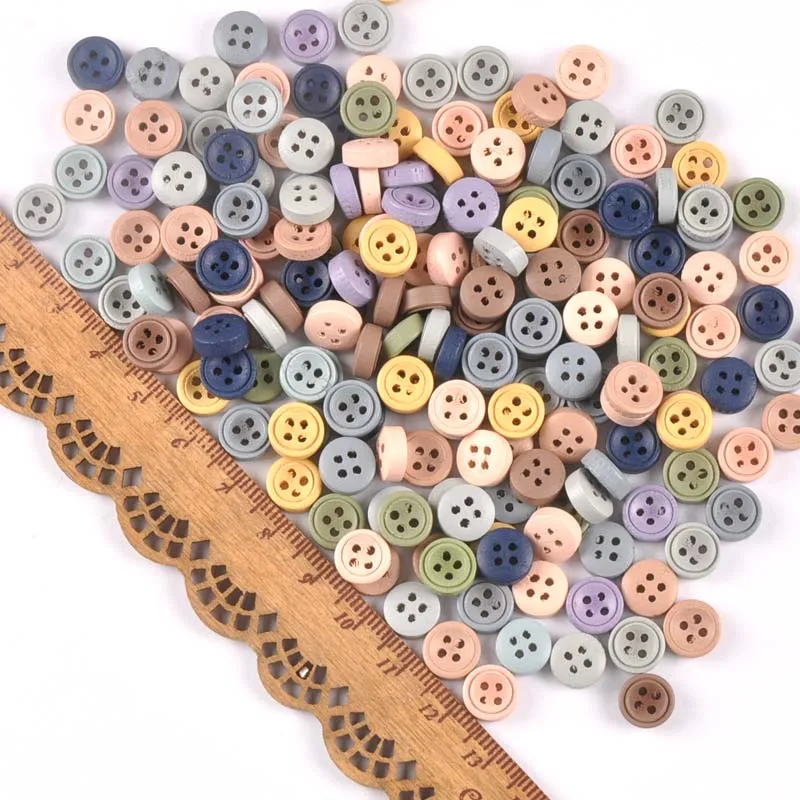 100pcs Mixed Color Wood Buttons For Handwork DIY Scrapbooking Crafts Sewing  Accessories Clothing Supplies Home Decor 10mm M2599