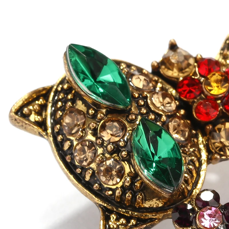 H640294X彩钻古金猫咪胸针 (1)