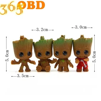 

4Pcs/Lot Grooted Car KeyRings Car Interior Accessories Groot Keychains Key Pendant Creative Car Key Chain Car Accessories