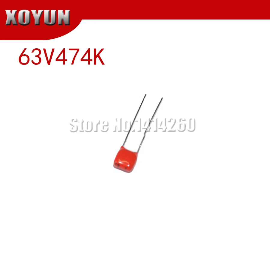 10 шт. CBB 0,47 мкФ 63V474K 470nF Р = 5 мм 474K с алюминиевой крышкой, 63В
