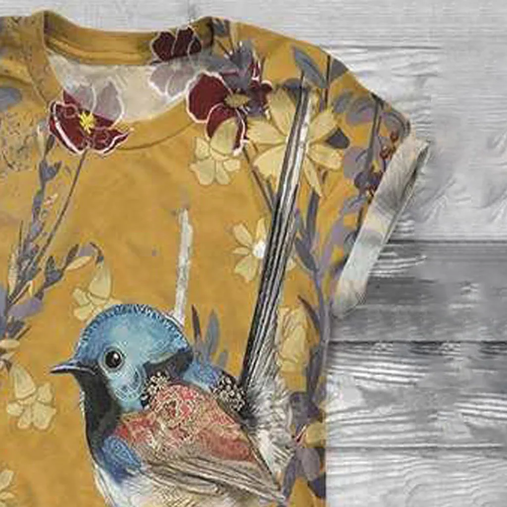 Plus Size Vintage Shirts Women Tshirts Short Sleeve 3D Animal Printed O-Neck Tops Tee T-Shirt Blusas mujer camisetas