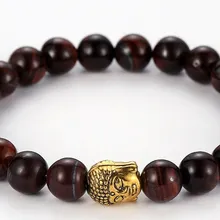 8 мм tg43 золотой серебряный шар камень с рисунком природа красный тигровый Лев, Будда браслет на голову Рейки Чакра модные украшения