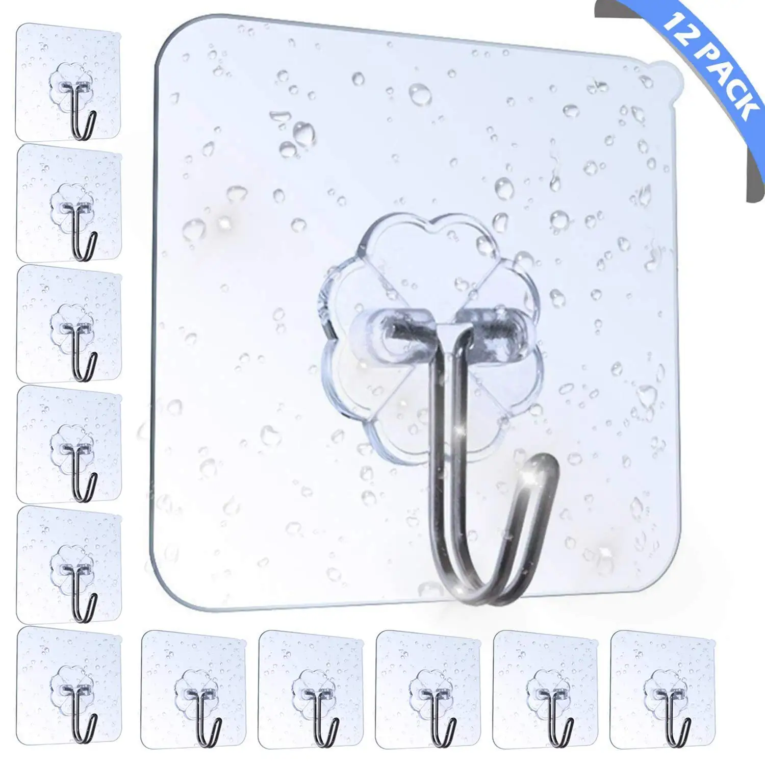 

Yooap 12 piece set sticky hook heavy duty hook 8kg (maximum) self-adhesive hook bathroom gadgets