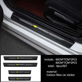 

4PCS/Set Car Door Threshold Cover Stickers For Chevrolet Captiva Colorado Cruze Spark Malibu Trax Door Pedal Accessories