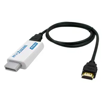 

For Wii to HDMI Converter with 5ft High Speed HDMI Cable Wii2HDMI Adapter Output Video&Audio with 3.5mm Jack Audio, Support All