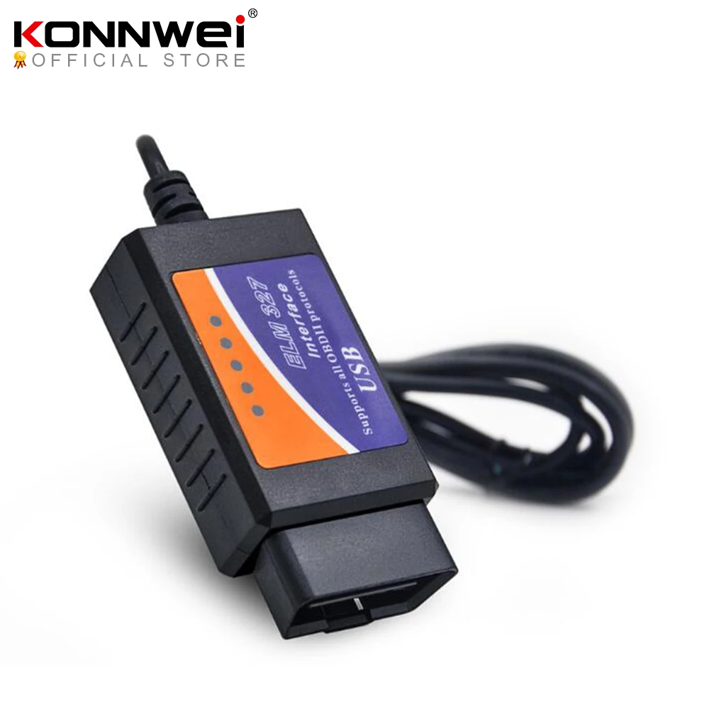 Автомобильный сканер ELM327 USB OBD2 FTDI FT232RL чип OBD II для ПК EML 327 V1.5 ODB2 интерфейс