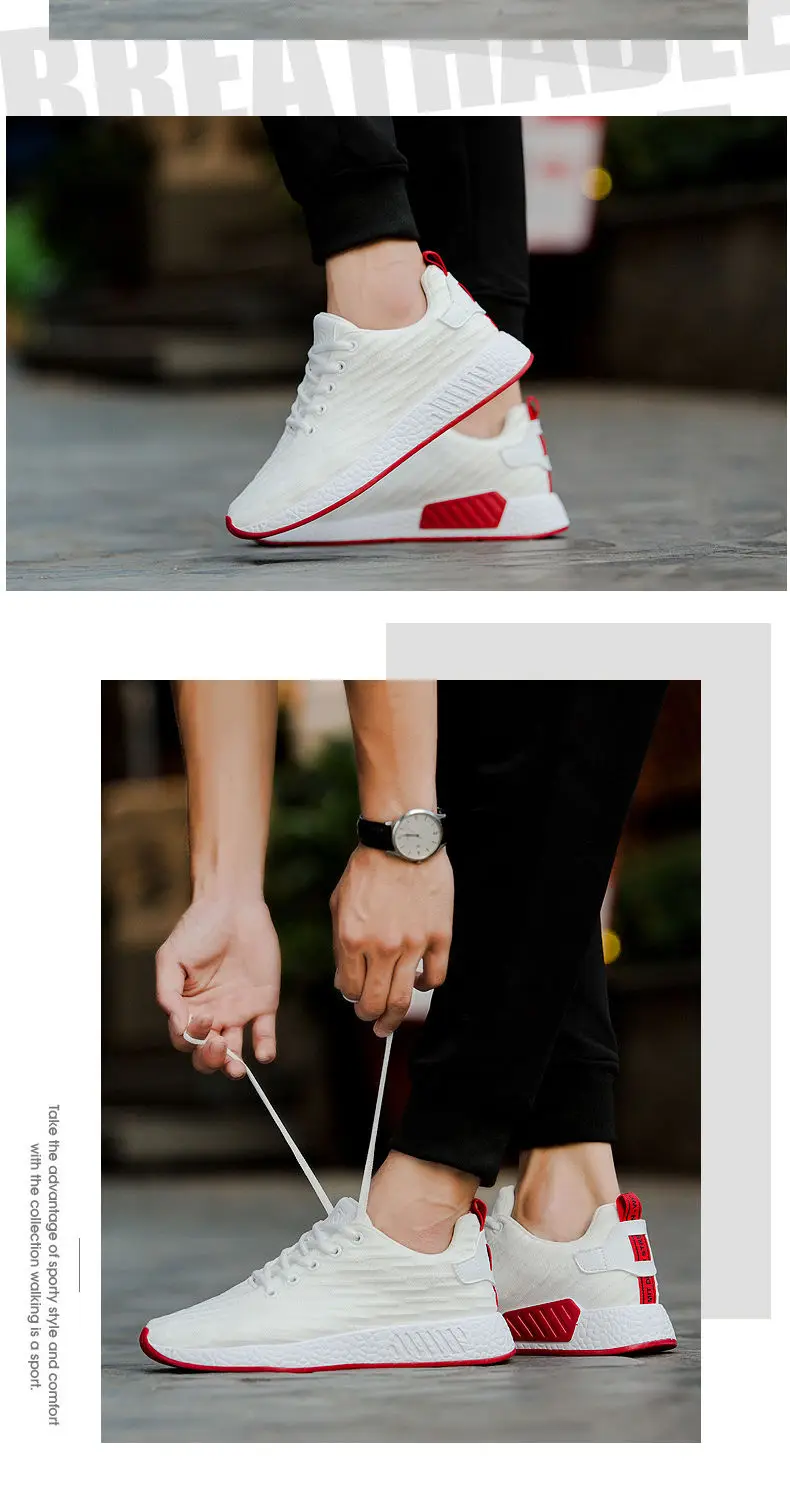 Men's shoes new men's casual shoes men's breathable sports shoes student shoes white shoes