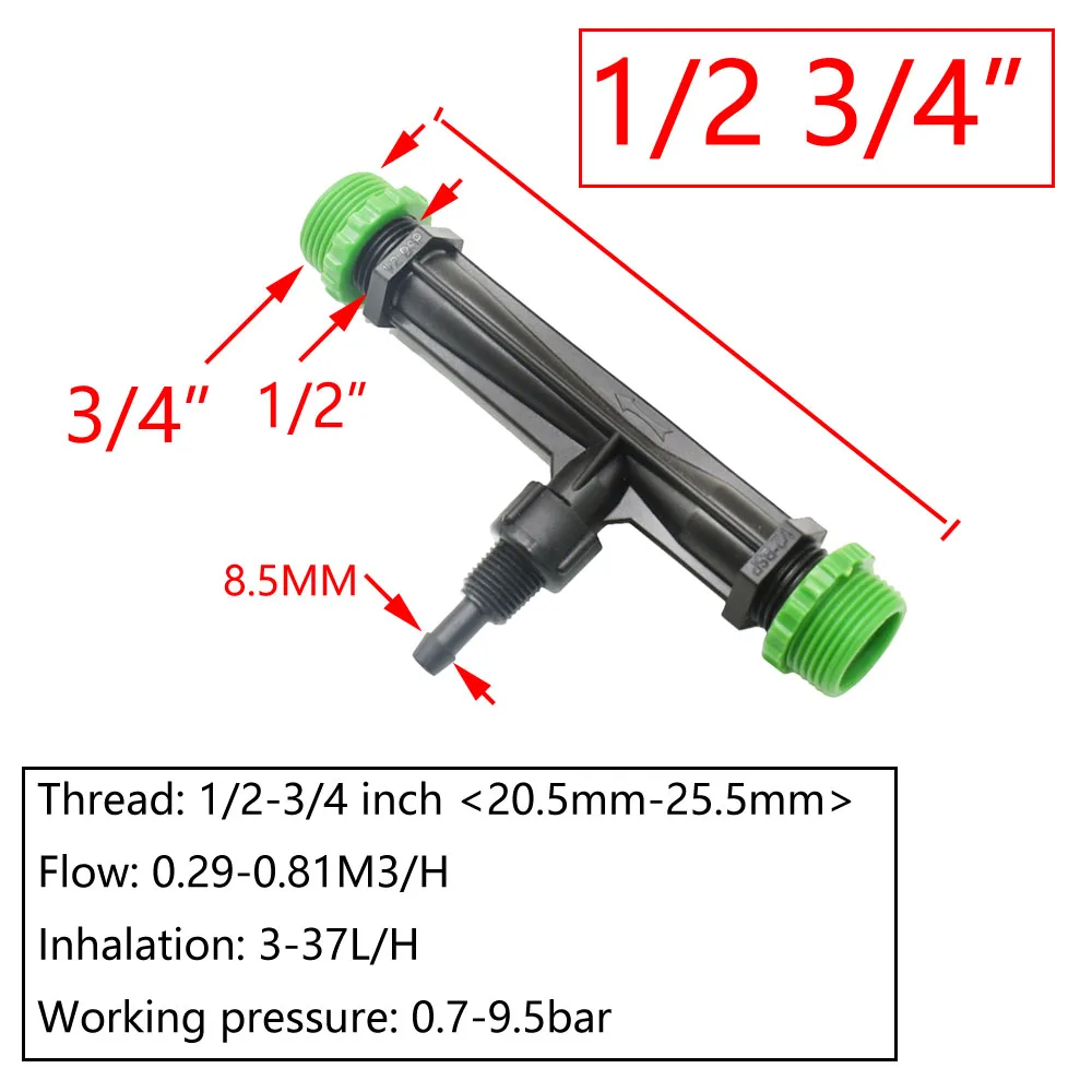 Irrigation Venturi Fertilizer Injector Male 3/4 1/2 1" 1.5" Automatic Fertilizer Kit Irrigation Venturi Mixer Injectors 1pcs 