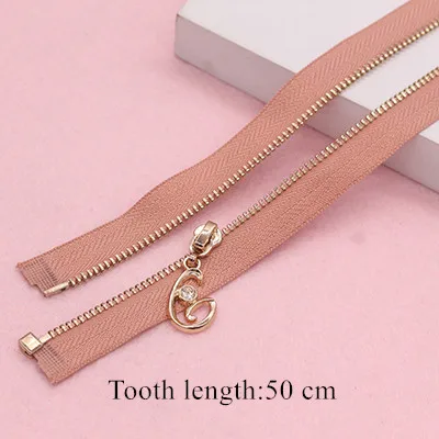 3# 50cm-75cm Metal Copper Zipper Head Open-end Zip Closure for Sewing Clothes Bag Skirt Zipper Repair Kit DIY Accessories 2pcs - Цвет: 25