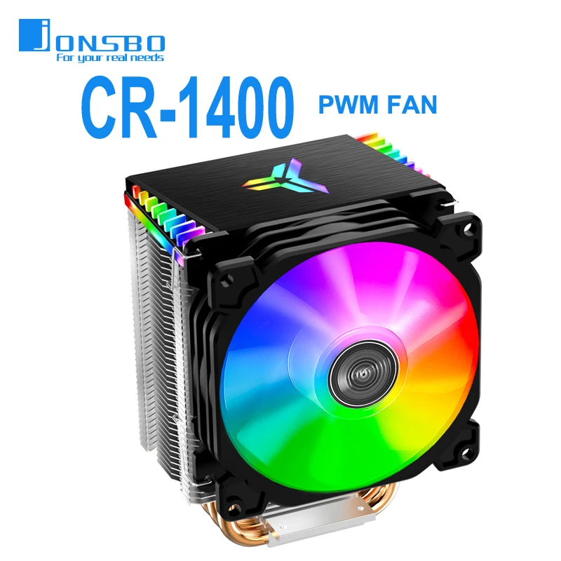 Jonsbo CR-1400 CPU cooling fan 12cm PWM 4PIN LED, 9CM 3PIN 5V ARGB fan, For Intel 115x  AMD AM4 AM3 slot