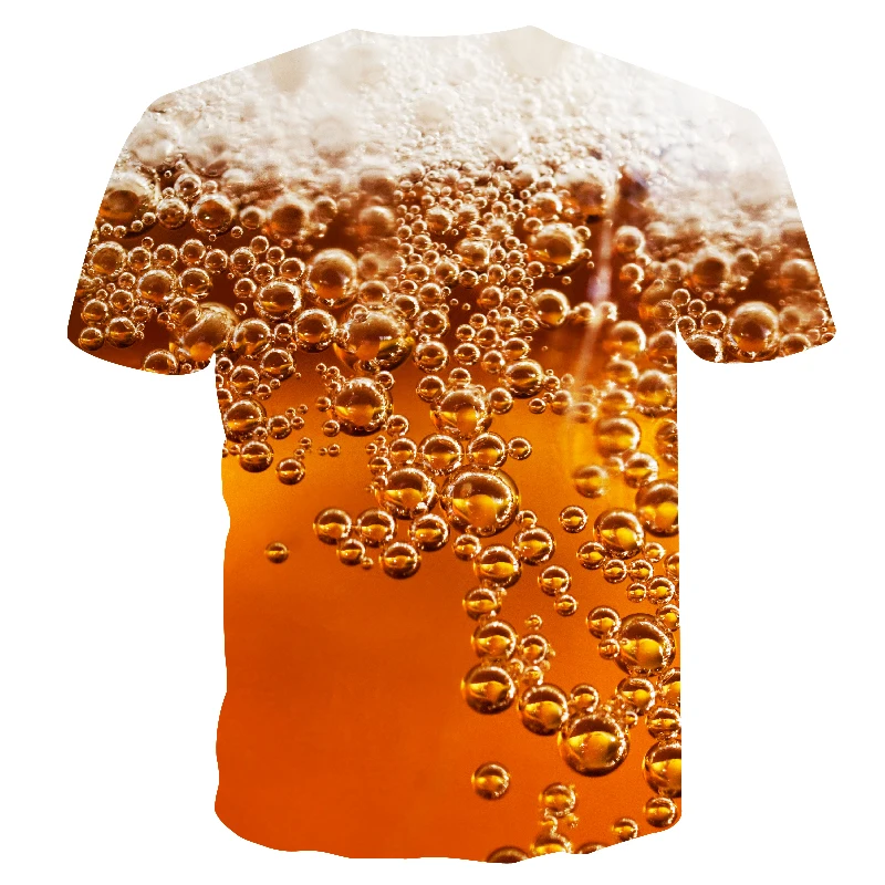 Забавные футболки лето мужская одежда бренд o-образным вырезом часы куртка пиво с коротким рукавом 3d футболка цифровая печать футболка большой