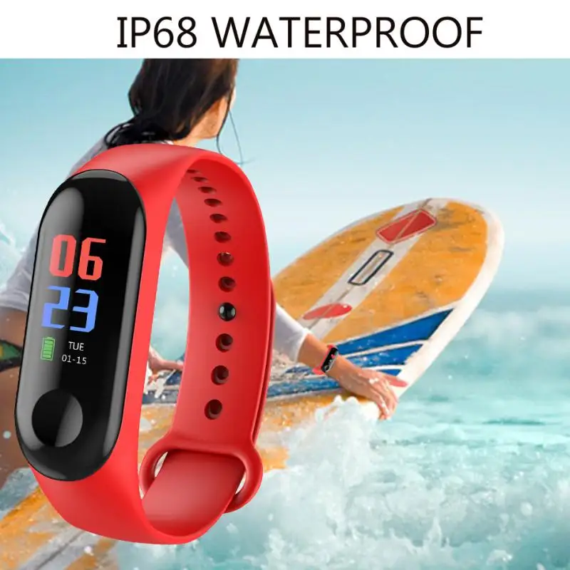 M3 спортивные водонепроницаемые фитнес умные часы Браслет Водонепроницаемый сенсорный экран Bluetooth управление фитнес Шагомер