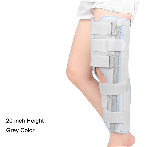 Иммобилайзер для колена для взрослых и детей коленный бандаж бинт для фиксации при переломах связок деформация Поддержка коленного сустава травма хирургии колено Ортез - Цвет: 20 inch Grey