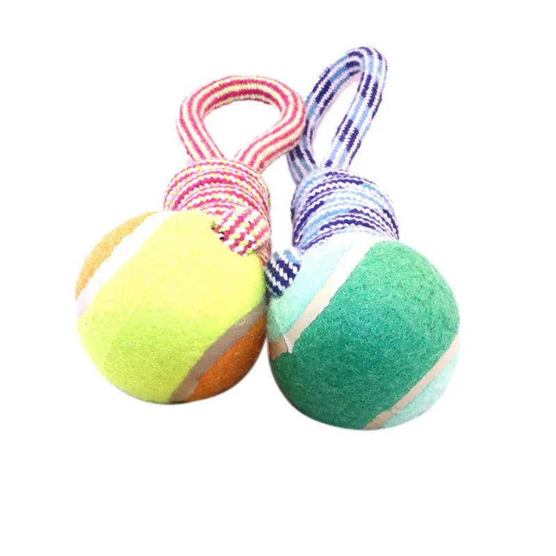 color random Собачьи игрушки для щенка, домашних животных жевательные ватные веревки мяч Плетеный Узел игрушка Прочный Плетеный костяной канат Забавный инструмент случайный цвет - Цвет: color random