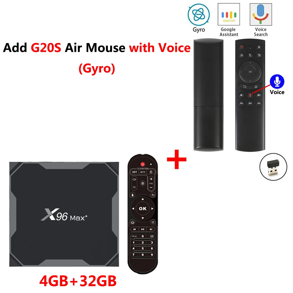 4GB 32GB add G20S ТВ-приставка X96 MAX PLUS Android 9,0 Amlogic S905X3 4 Гб ОЗУ 32 Гб 64 Гб ПЗУ wifi Bluetooth 4K HD Смарт-приставка 2 Гб 16 Гб vs A95X F3 - Цвет: 4GB 32GB add G20S