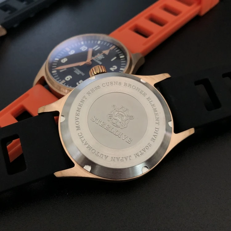 1948 часы летчика CUSN8 бронзовое издание 200 м водонепроницаемые часы для дайвинга C3 Супер Светящиеся мужские военные Подводные механические часы
