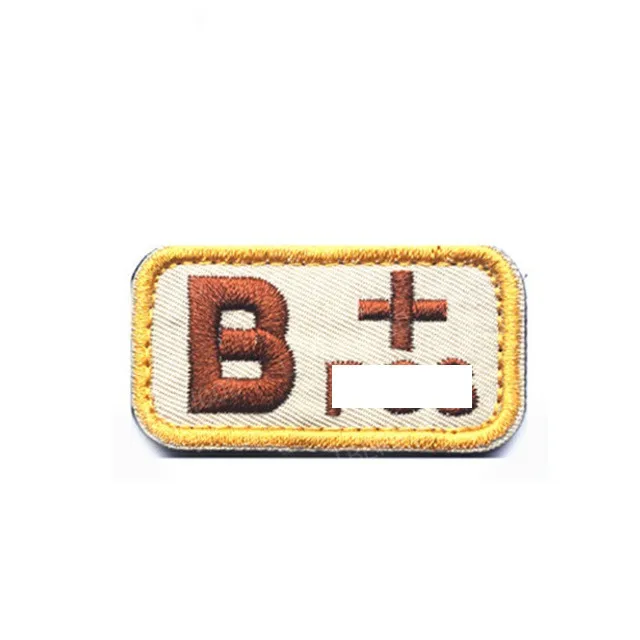 B POS khaki Вышитый патч типа крови A B AB O поз. Нег.+-отрицательный положительный группа тактический армейский военный знак аппликация - Цвет: B POS khaki