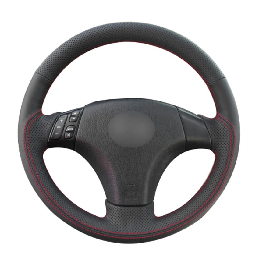 Черная крышка рулевого колеса из натуральной кожи для Mazda 3 Axela 2003-2009 Mazda 5 2004-2010 Mazda 6 Atenza 2004-2008