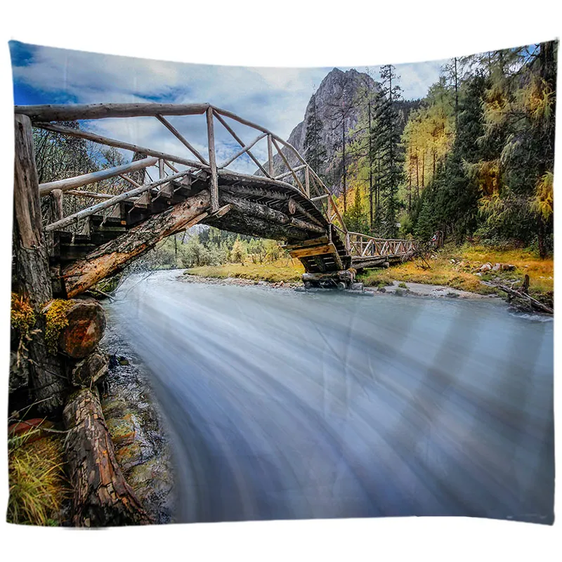 

Natural Landscape Forest Falls Woods Waterfall Tapestry Wall Hanging Bed Spread Beach Towel Table Cloth Yoga Mat Large Size