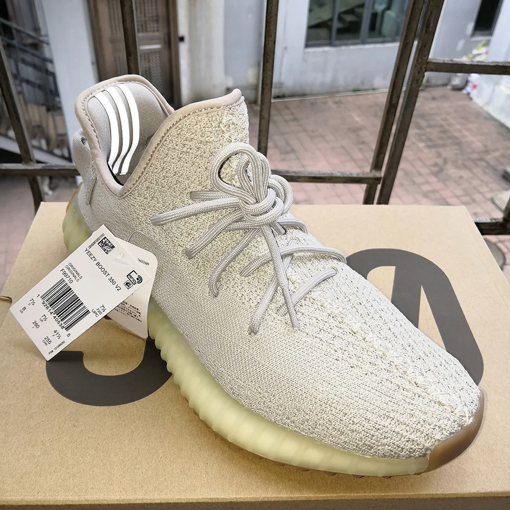HKCP 350 кроссовки серый ad yeezys 1:1 копия с логотипом с коробкой