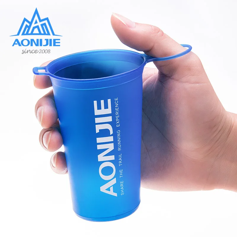 200ml AONIJIE SD09 SD10 250 мл 500 мл мягкая фляжка складная бутылка для воды ТПУ бесплатно для бега гидратация поясная сумка жилет - Цвет: 200ml