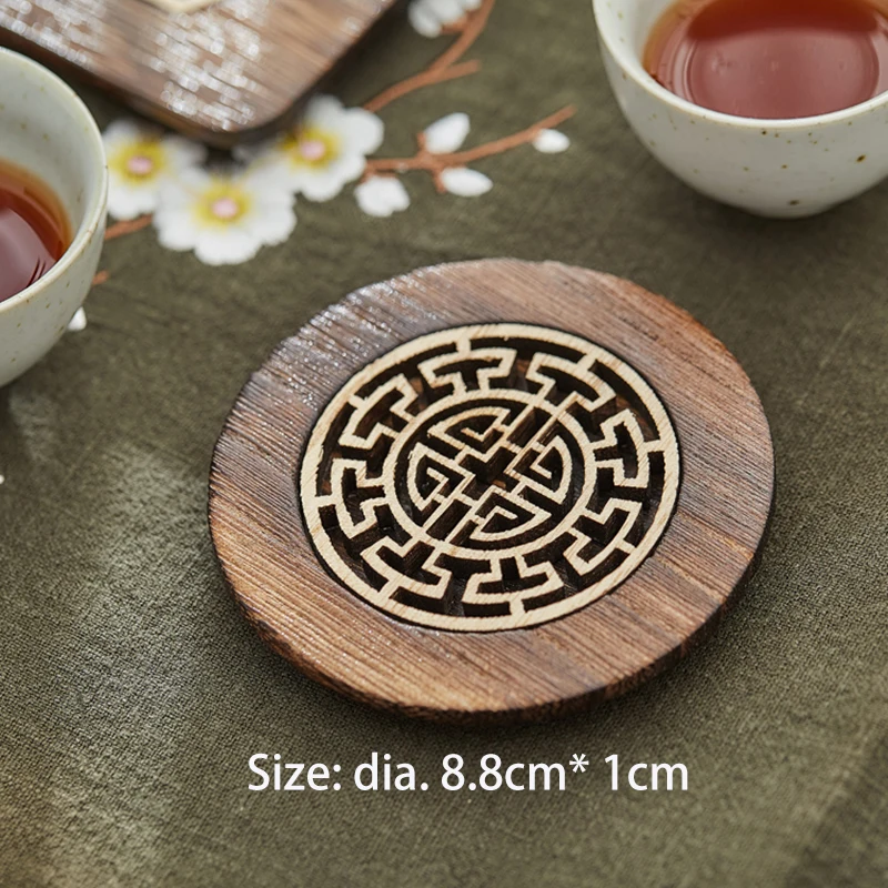 Wooden Coasters for Drinks - Natural Paulownia Wood Drink Coaster Set