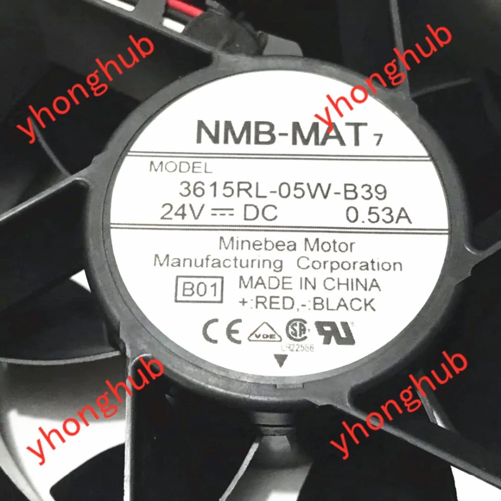 NMB-MAT 3615RL-05W-B39 B01 DC 24V 0.53A, Размеры: 90x90x38 мм, версия 3 провода Сервер вентилятор охлаждения