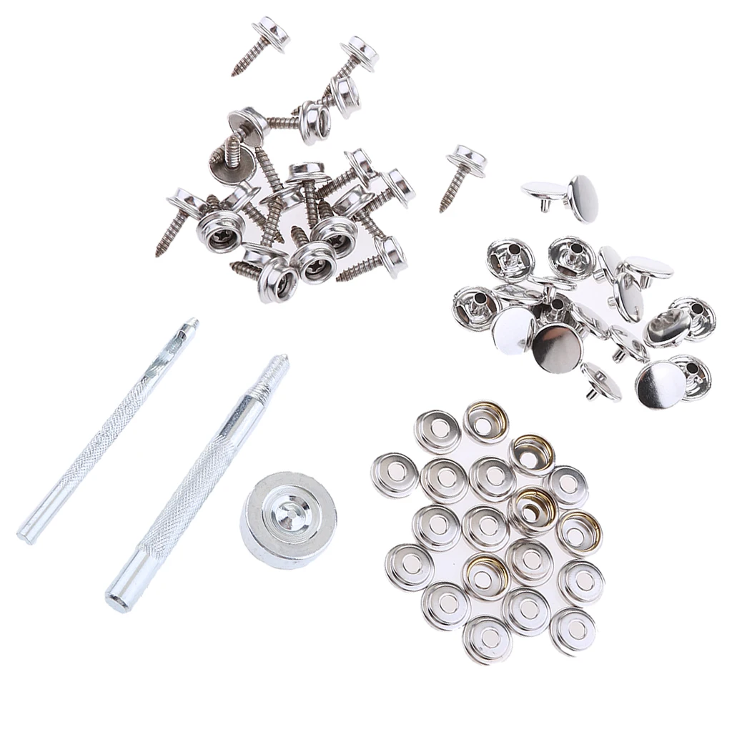 

63Pcs Boat Canvas Fabric Snap Cover 15mm Screw Button Socket Fastener Kit
