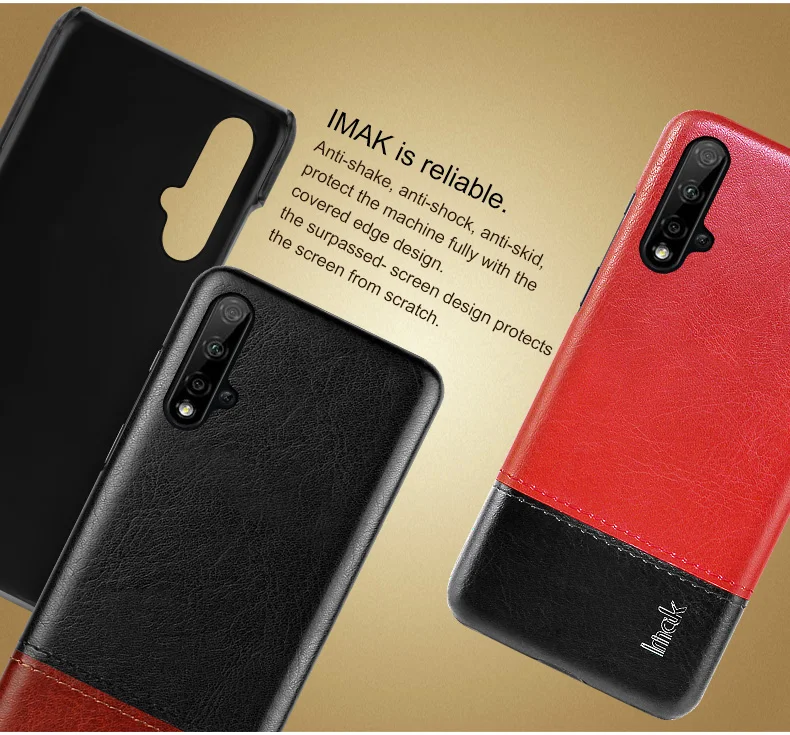 IMAK Для huawei Nova 5 Pro чехол Роскошный кожаный PU чехол для huawei Nova 5 Pro жесткая задняя панель из поликарбоната