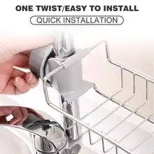 Sink Faucet Rack Shelf Kitchen Stainless Steel Sink Drain Rack Sponge Storage Faucet Holder Soap Drainer Shelf Basket Organizer