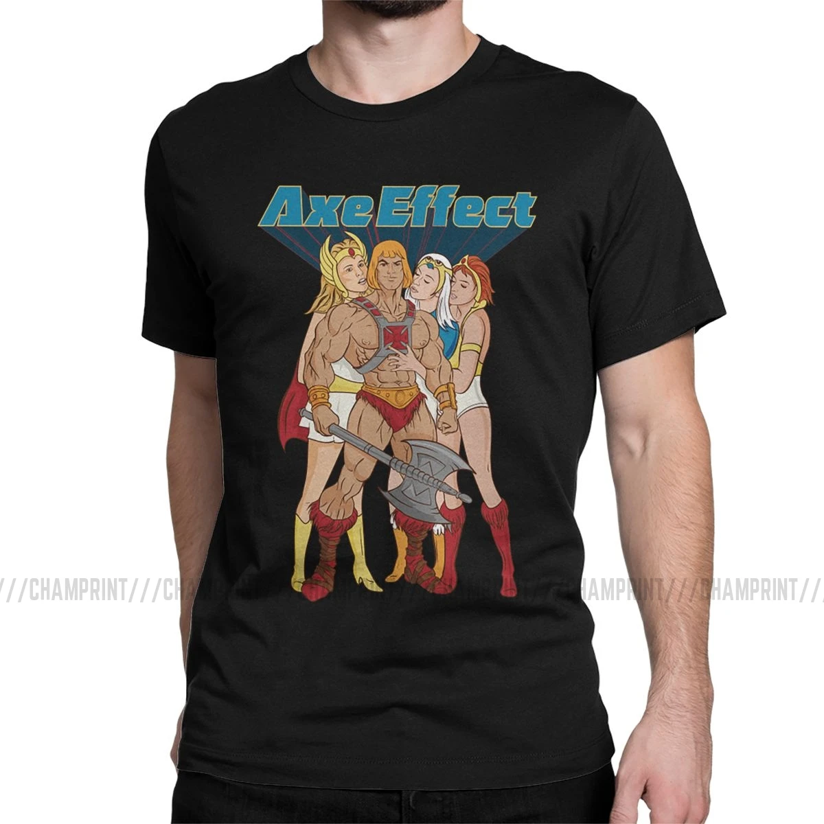 The Axe Effect He Man He-Man Masters Of The Universe мужские футболки Skeletor 80s She-Ra Beast футболки с короткими рукавами из хлопка - Цвет: Черный